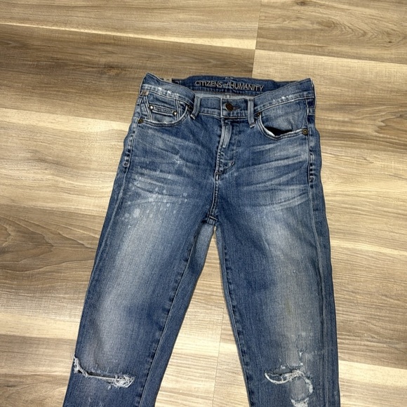 Citizens of Humanity distressed skinny blue denim jeans size 26 - Picture 4 of 10